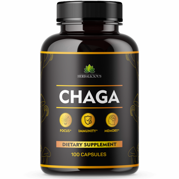 Chaga Mushroom Capsules– Authentic Mushroom Herbal Formula for Heart Health - Cardiovascular Support