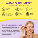 Liquid Collagen Supplements for Women - Comprehensive Formula Hair Skin Nails Supplement with 10000mcg Collagen 5000 mcg Biotin 5000 mcg Keratin 5000 mcg Saw Palmetto, 2fl oz