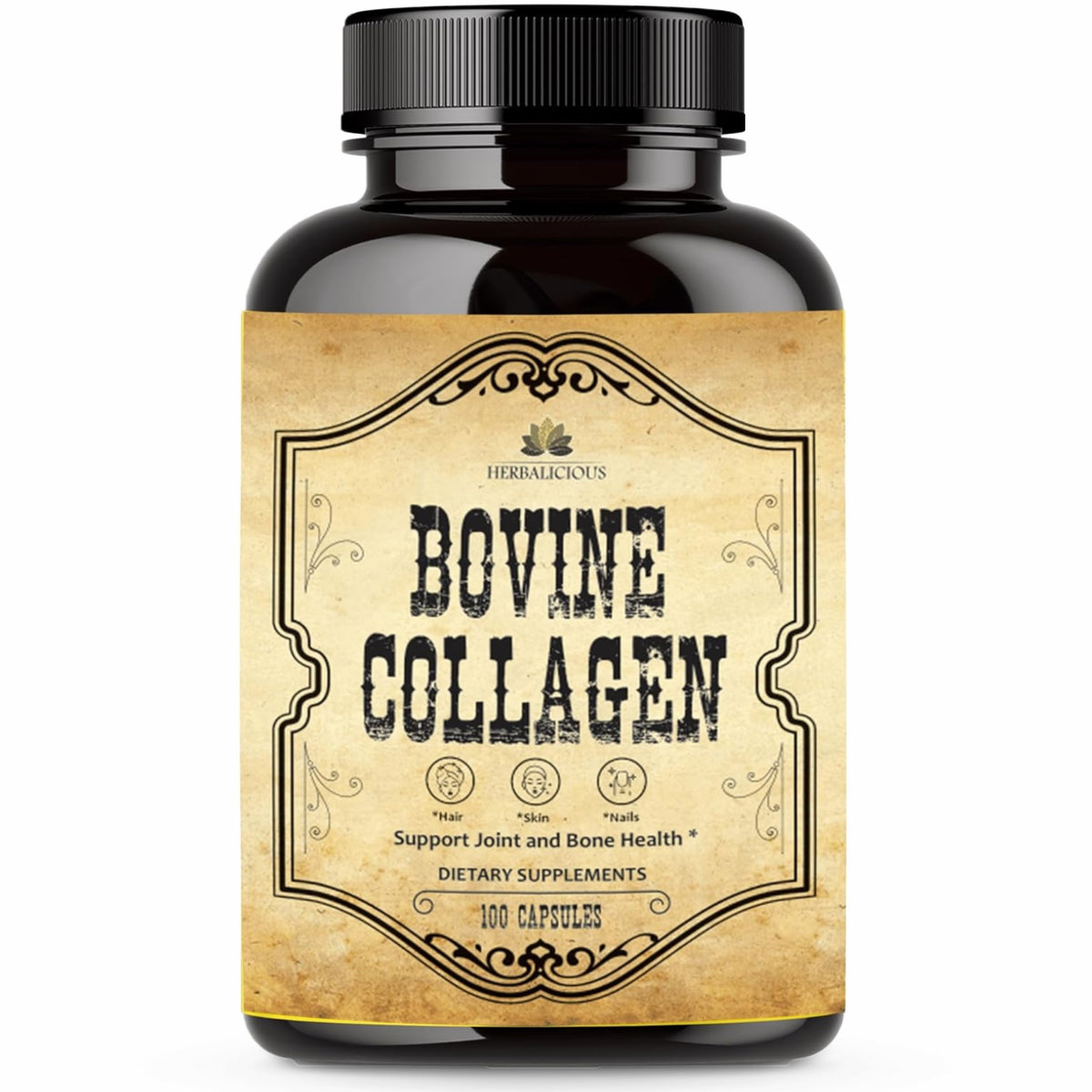 Bovine Collagen Supplements for Men and Women I Hydrolyzed Grass Fed Bovine Collagen Peptides Dietary Supplement for Joint, Nerve & Bone Support 