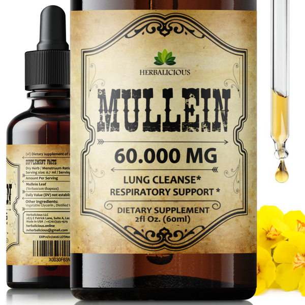 Mullein Leaf Extract - Verbascum Thapsus - Herbal Tincture Promoting Lung, Respiratory & Digestive Wellness - Natural Sleep Support 2oz