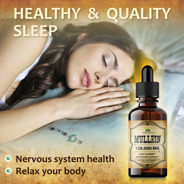 Mullein Leaf Extract - Verbascum Thapsus - Herbal Tincture Promoting Lung, Respiratory & Digestive Wellness - Natural Sleep Support 4oz