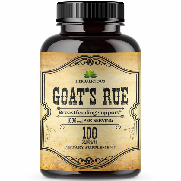 Goat’s Rue 100 Capsules - Natural Galega Officinalis for Breast Feeding - Breastmilk Production Food Supplement Support