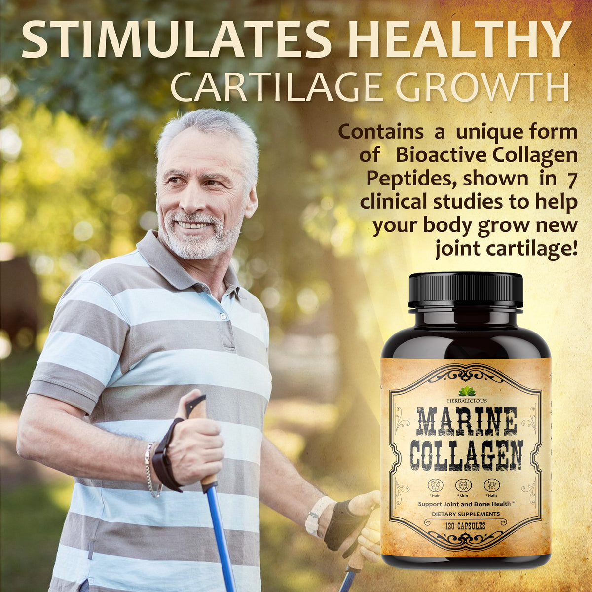 Marine Collagen Capsules -  Hydrolyzed Fish Collagen Supplements for Radiant Skin, Hair, Nails, Joints, & Bones - 120 Capsules