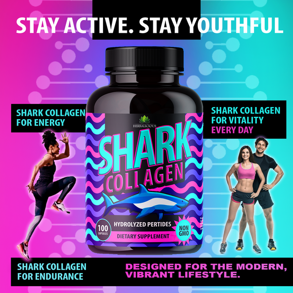 Premium Shark Cartilage Collagen for Joint, Nerve & Bone Health 100 Capsules