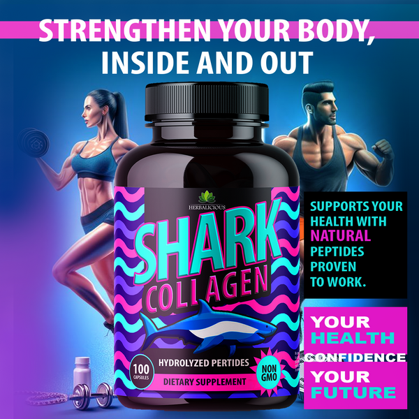 Premium Shark Cartilage Collagen for Joint, Nerve & Bone Health 100 Capsules