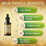 Milk Thistle Extract 4oz - Cleanse and Detox Supplement for Liver Support, Immune System Boost and Skin Health