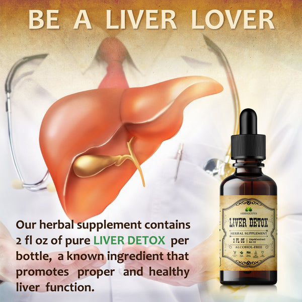 Liver Supplement Natural Liver Support Drops Milk Thistle, Angelica Root, Dandelion Root, Turmeric, Peppermint Liver Cleanse Detox 2oz