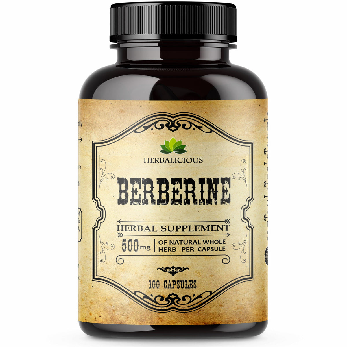 Berberine Supplement  100 Capsules Berberine HCL Dietary Supplement for Men and Women  Ideal for Immune Support, Heart, Cholesterol Levels