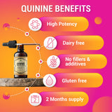 Quinine Liquid Extract 4oz - Cramp Defense and Overall Digestive Health - Boosting Immune System